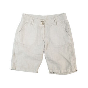 Escales Paris Shorts women's 38/8 linen luxury outdoor beach retro preppy